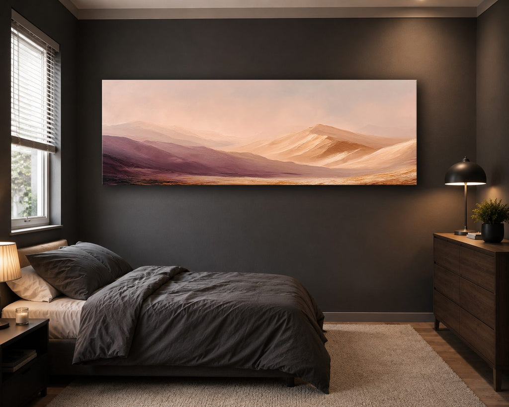 Peach Desert Sand Dunes canvas wall art, unframed canvas