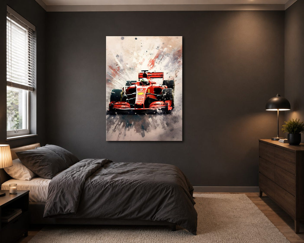 Red Formula Racing Car canvas wall art, unframed canvas