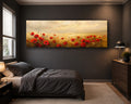 Red Poppy Field at Sunset canvas wall art, unframed canvas