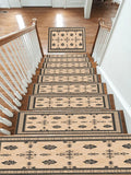 Cream Minimalist Bordered Classic non-slip stair mat
