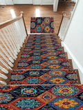 Vibrant Hexagon Mandala Mosaic non-slip stair mat