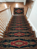 Navy and Red Classic Persian non-slip stair mat