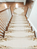 Ivory Floral Corner Minimalist non-slip stair mat