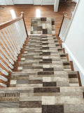Gray and Brown Modern Patchwork non-slip stair mat