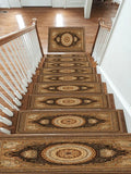 Gold and Brown Classic Medallion non-slip stair mat