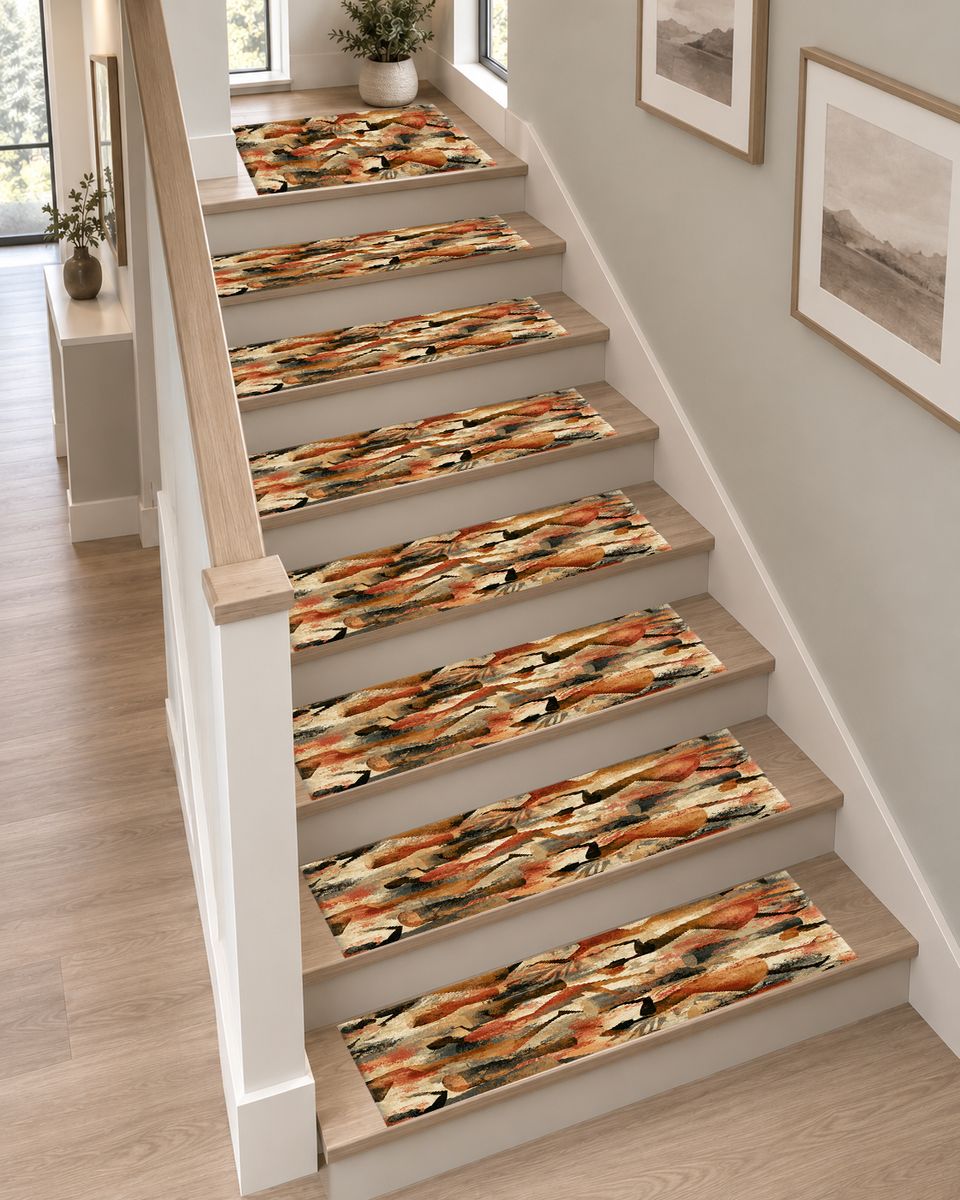 African Dancers Abstract Collage non-slip stair mat