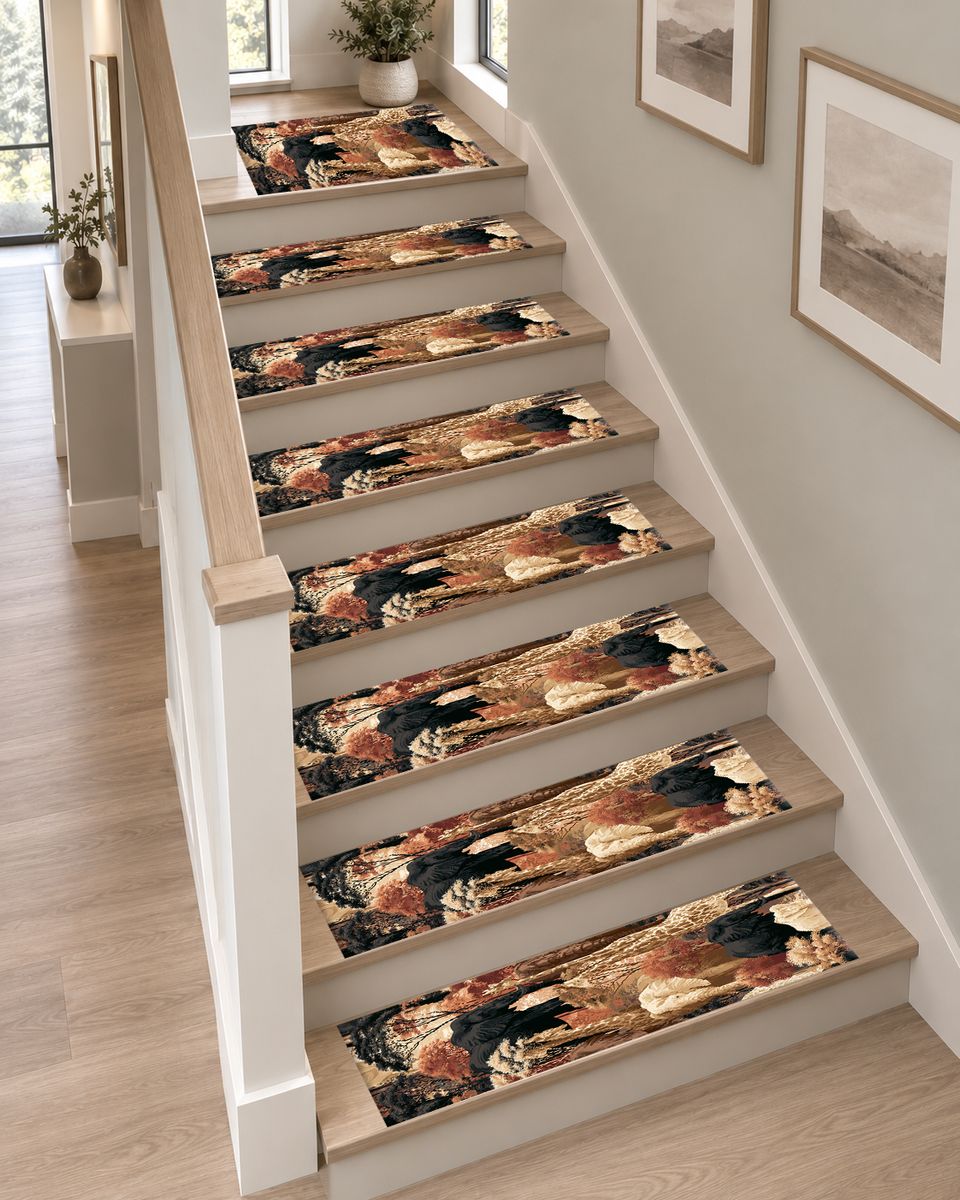 African Safari Wildlife Scene non-slip stair mat