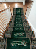 Emerald Dragon Asian Border non-slip stair mat