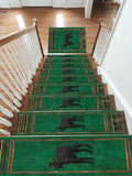 Emerald Black Panther Art Deco non-slip stair mat