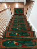 Terracotta Crane Bird Folk Art non-slip stair mat