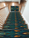 Peacock Feather Art Nouveau non-slip stair mat