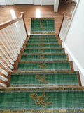 Green Running Cheetah Border non-slip stair mat