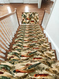 Cream Vintage Songbird Pattern non-slip stair mat