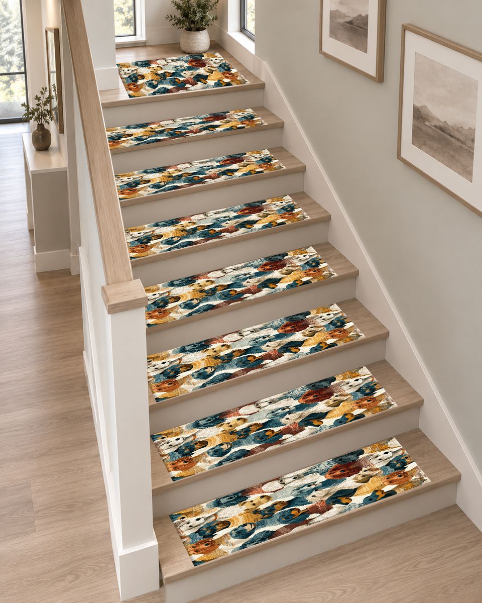 Dog Breeds Collage non-slip stair mat