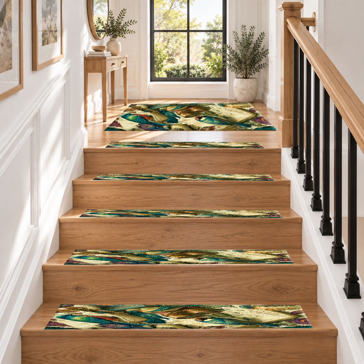 Vintage Kingfisher Birds non-slip stair mat