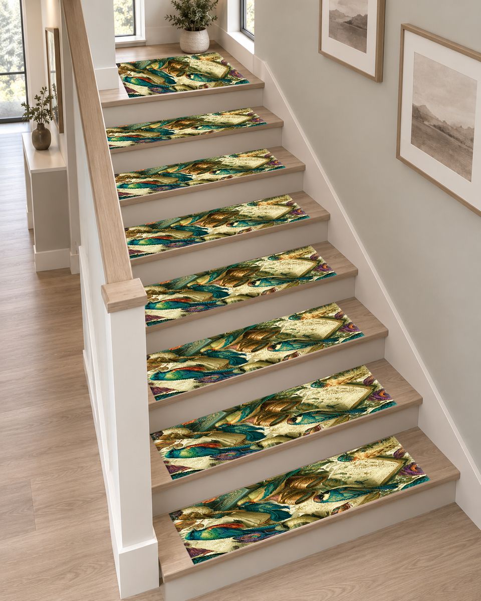 Vintage Kingfisher Birds non-slip stair mat
