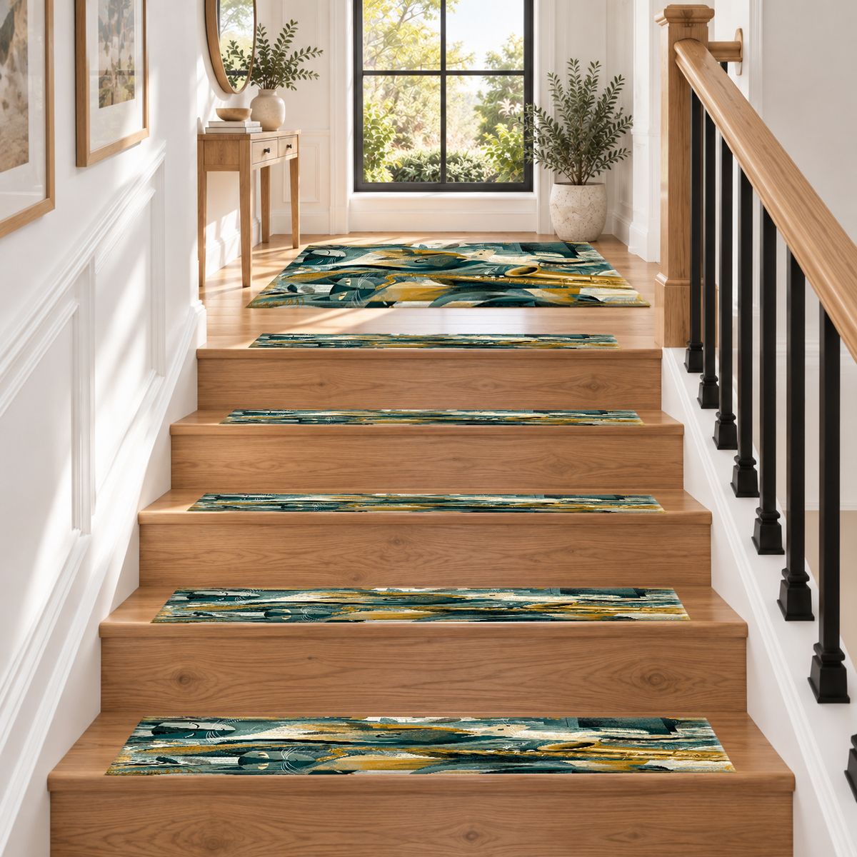 Jazz Saxophone Cat Cubist non-slip stair mat