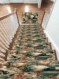 Cowboy Cats Western Floral non-slip stair mat
