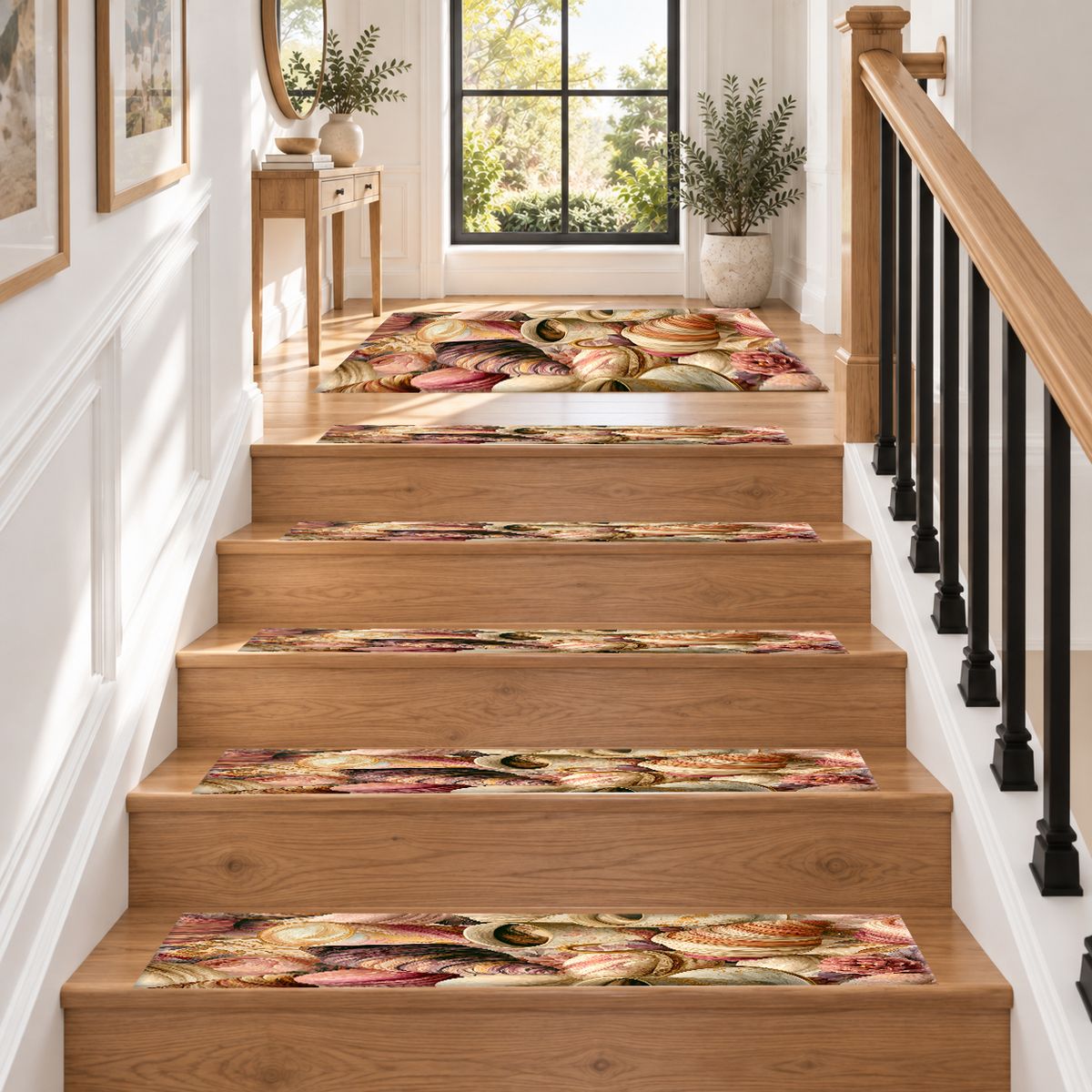 Croissant and Coffee Café Pattern non-slip stair mat