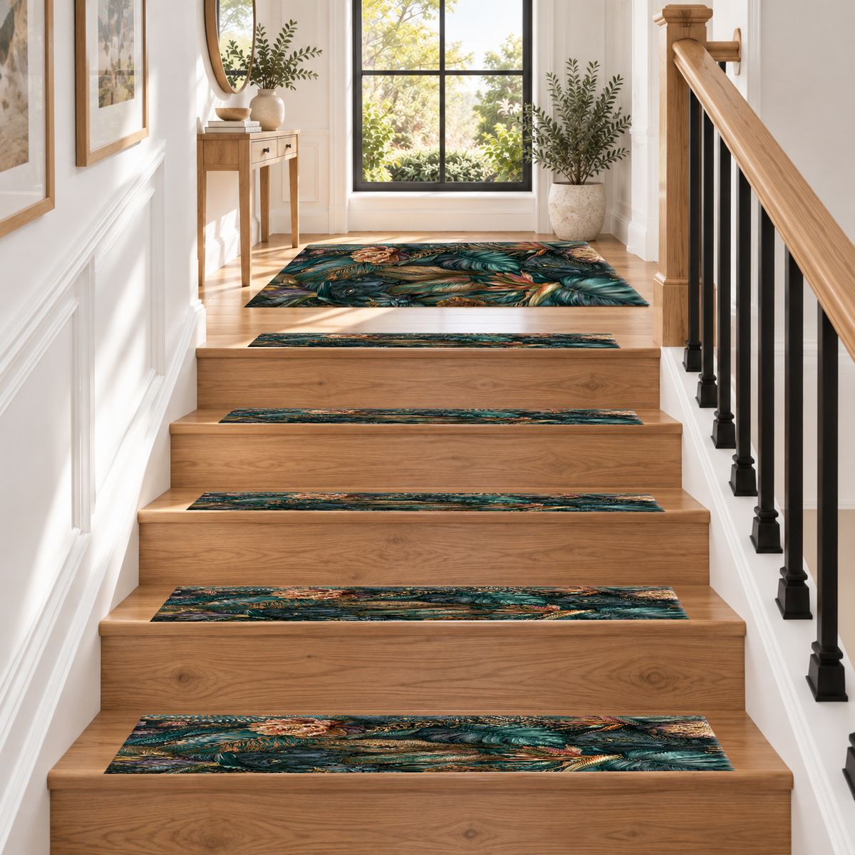 Dark Tropical Panther Jungle non-slip stair mat