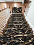 Gold Antlers on Black Swirls non-slip stair mat