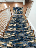 Navy Koi Fish Swirls non-slip stair mat