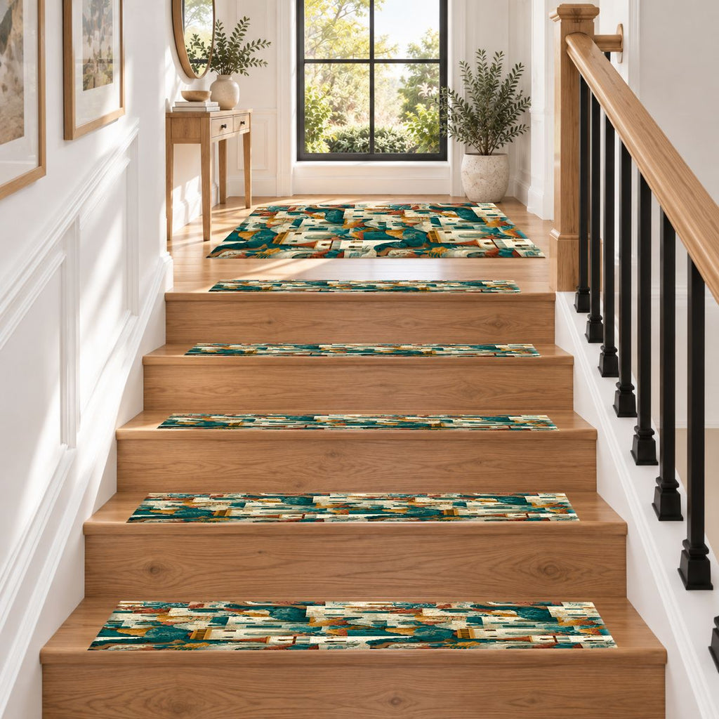 Mediterranean Village Pattern non-slip stair mat