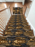 Baroque Gold Medusa and Leopard non-slip stair mat