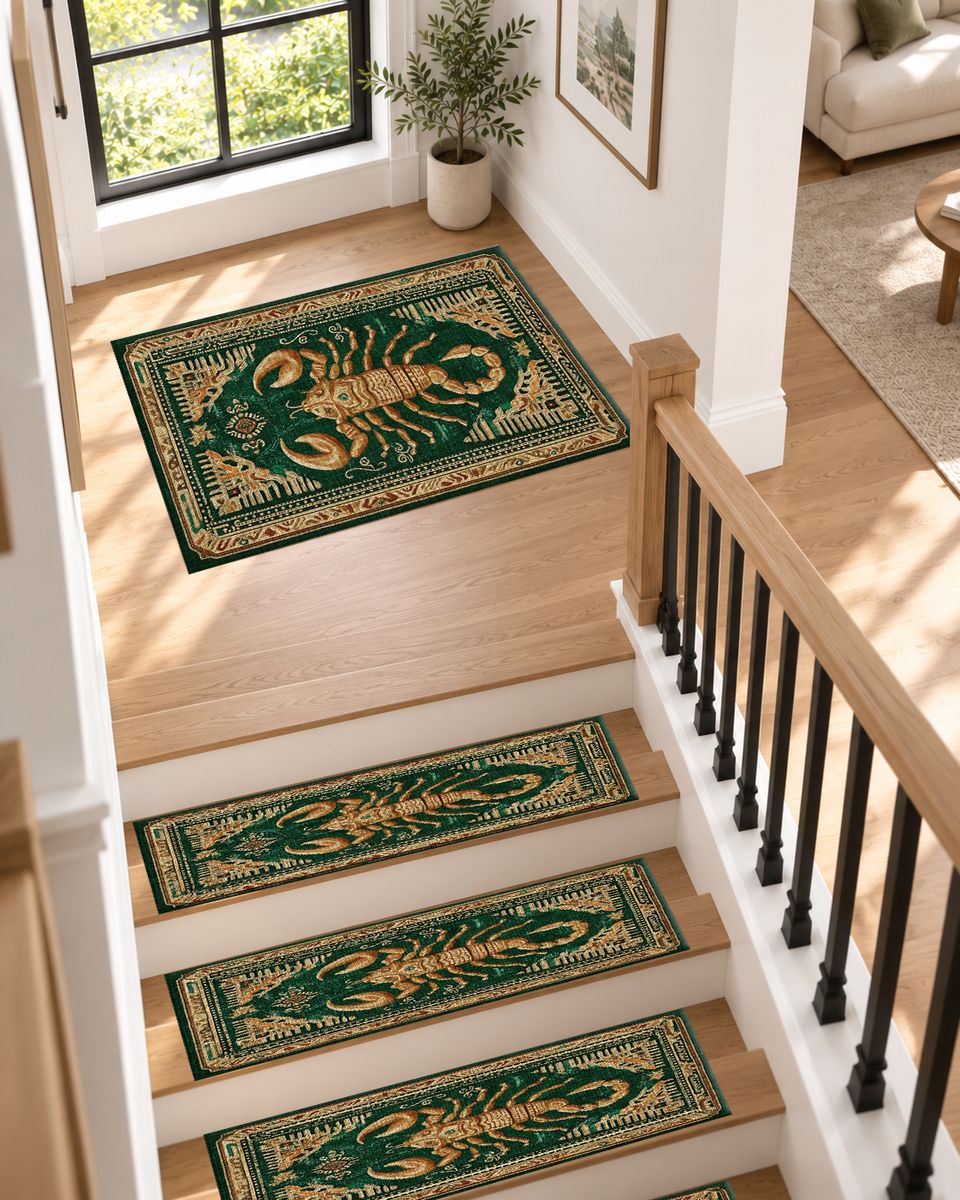 Golden Scorpion Emerald non-slip stair mat