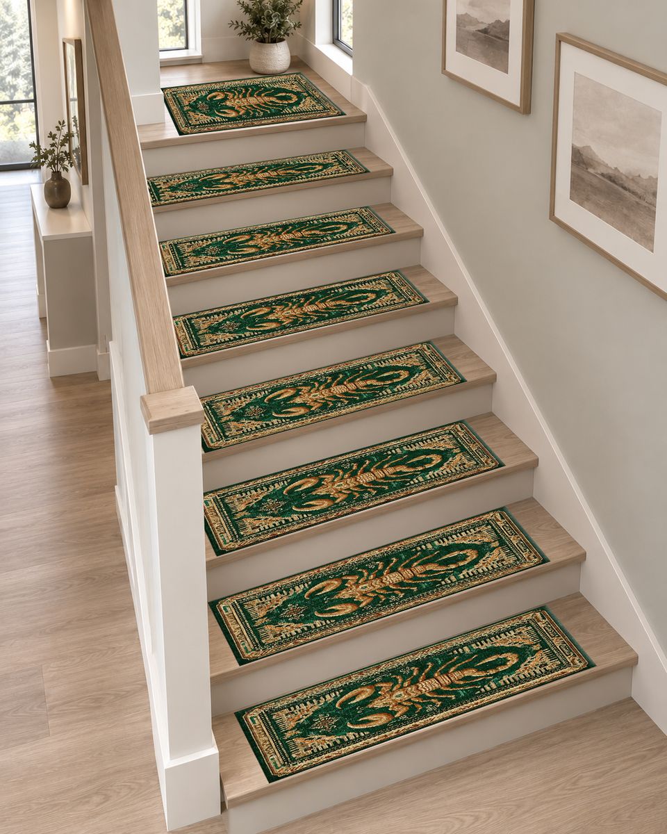 Golden Scorpion Emerald non-slip stair mat