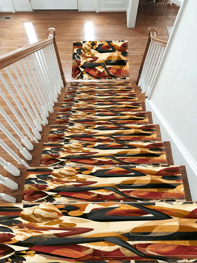 Abstract Dancing Women Earth Tones non-slip stair mat