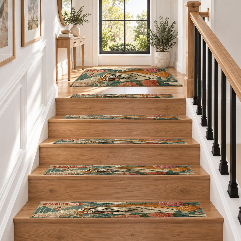 Roaring Tiger Japanese Art non-slip stair mat