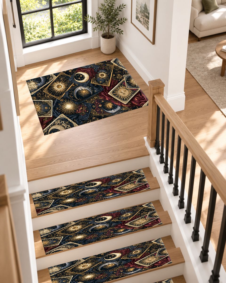 Celestial Tarot Cards non-slip stair mat