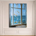 Sea View Window with Starfish canvas wall art, unframed canvas