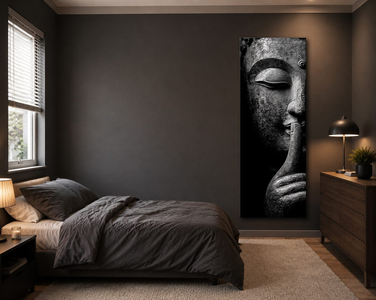 Silent Buddha Face canvas wall art, unframed canvas