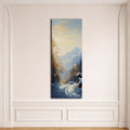 Snowy Mountain Winter Forest canvas wall art, unframed canvas