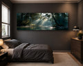 Sunbeams over Forest River canvas wall art, unframed canvas