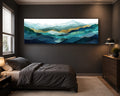 Teal and Gold Mountain Range canvas wall art, unframed canvas