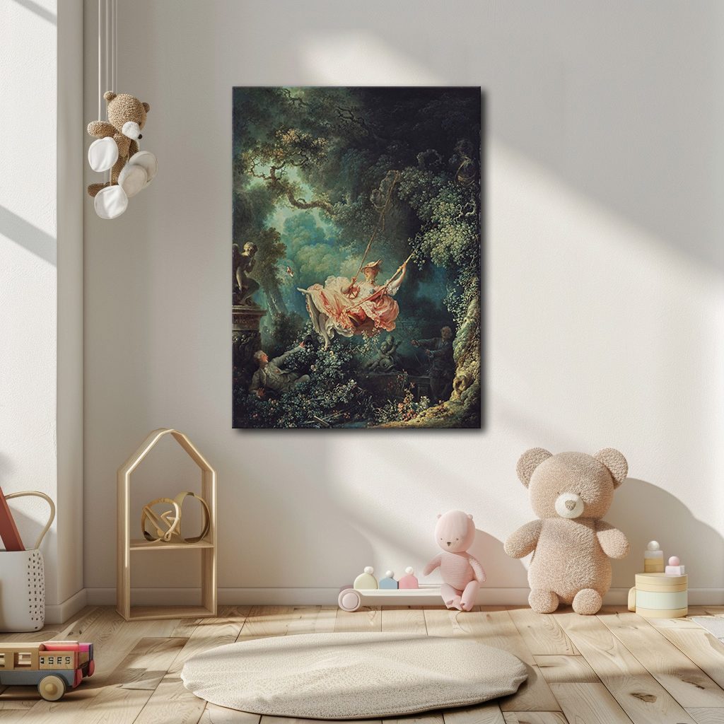The Swing by Jean-Honoré Fragonard canvas wall art, unframed canvas