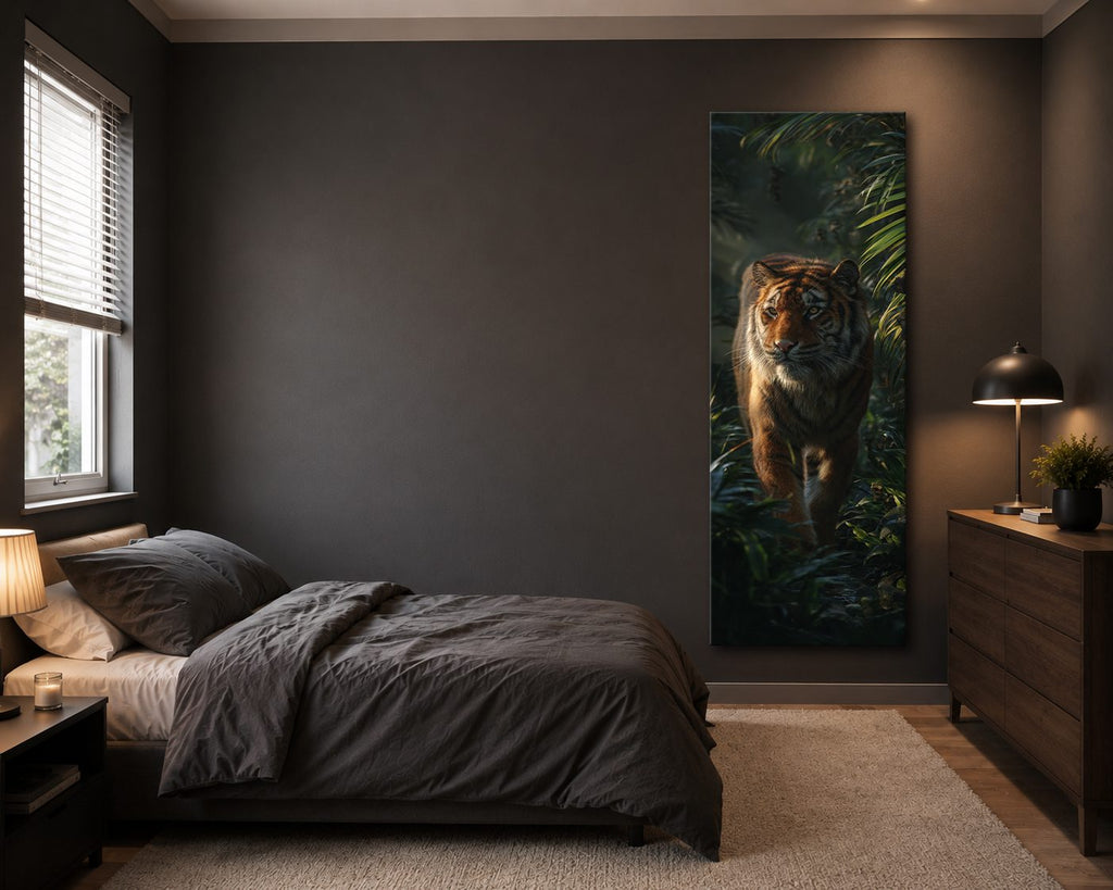 Tiger in the Dark Jungle canvas wall art, unframed canvas
