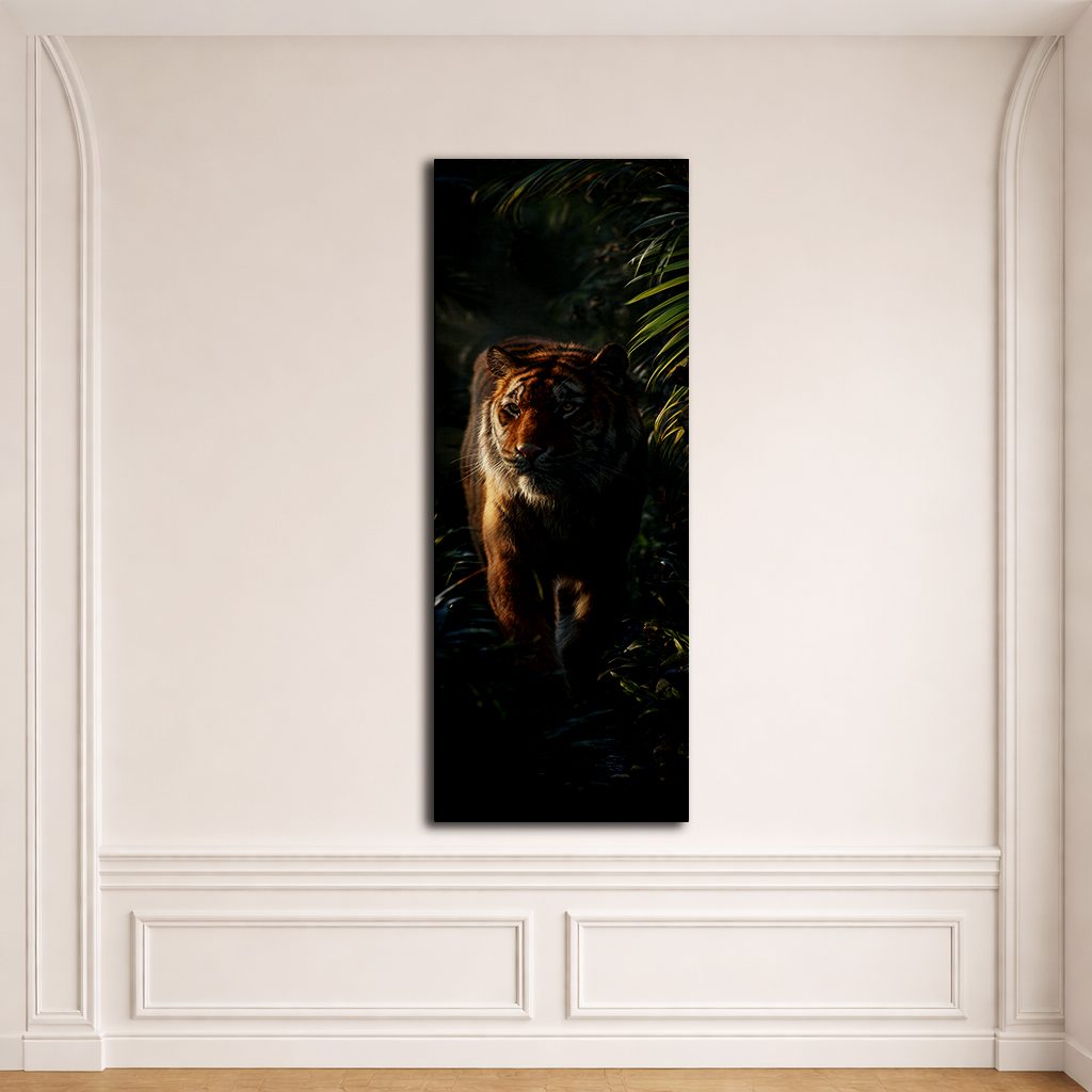 Tiger in the Dark Jungle canvas wall art, unframed canvas
