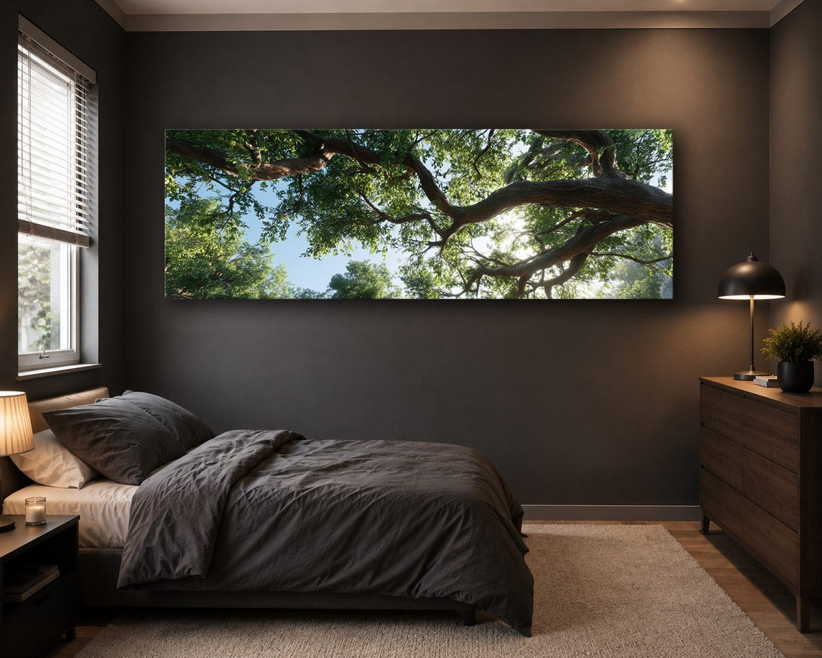 Under the Ancient Tree Canopy canvas wall art, unframed canvas
