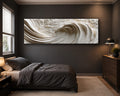 White Textured Ocean Wave Relief canvas wall art, unframed canvas
