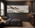 White Textured Wave Relief canvas wall art, unframed canvas