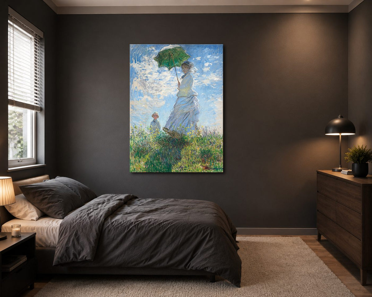 Woman with a Parasol by Claude Monet canvas wall art, unframed canvas