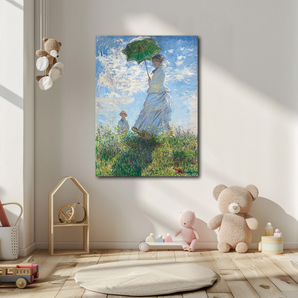 Woman with a Parasol by Claude Monet canvas wall art, unframed canvas