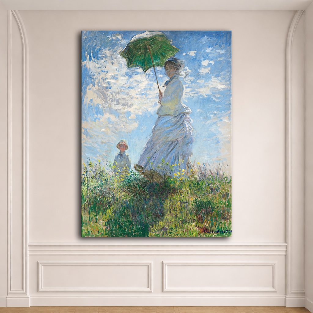 Woman with a Parasol by Claude Monet canvas wall art, unframed canvas